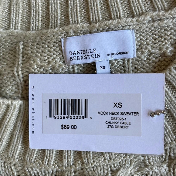 New! Danielle Bernstein desert tan color mock neck sweater NWT 30656 - Picture 10 of 10